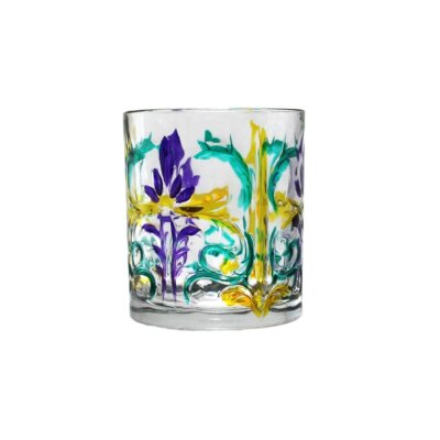 Mardi Gras Fleur De Lis Whiskey/Double Old Fashioned Bicchiere