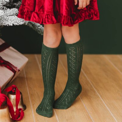 Forest Fancy Scallop Knee Socks