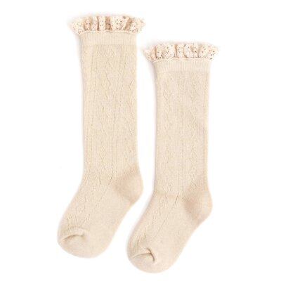 Vanilla Fancy Lace Knee Socks