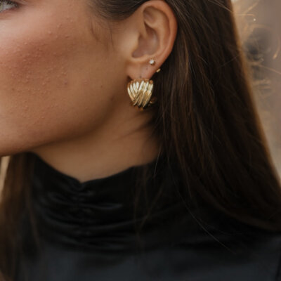 Textured X Shape Earrings