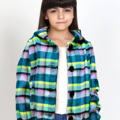 Girls Flannel Hoodie Jacket