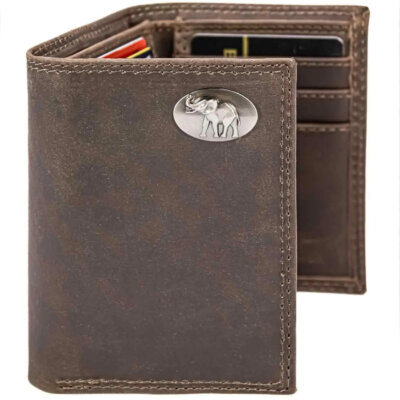 Alabama Crimson Tide Men's Collegiate Trifold Leather Wallet Alabama A