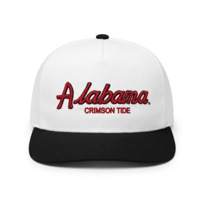 Crimson Tide Script Hat – Puff Embroidery (Black/White)