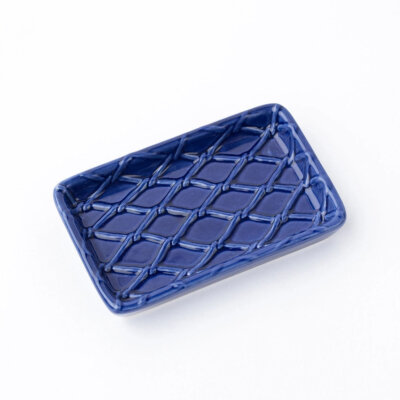Textured Soap Dish - Navy Blue