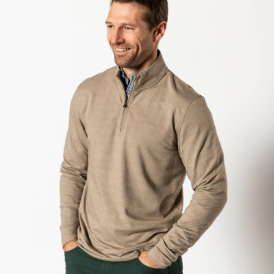 Duckhead Dunmore Quarter Zip Walnut