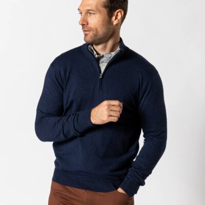 Duckhead Ridley Quarter Zip Blue