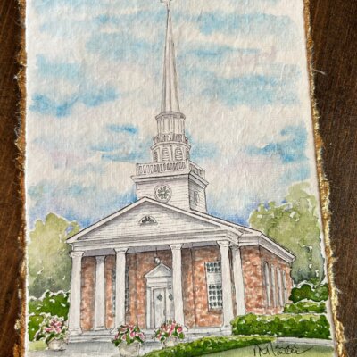 Trinity Presbyterian Church- Fairhope, AL, original watercolor
