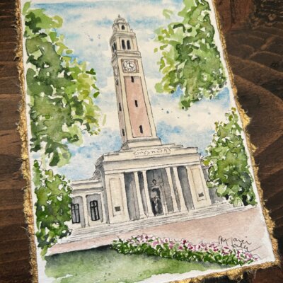 LSU Memorial Tower, original watercolor- Baton Rouge, LA