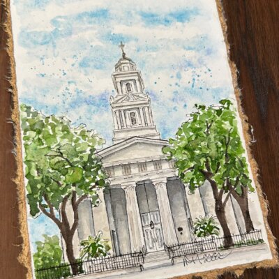 Christ Church Cathedral- Mobile, AL, original watercolor