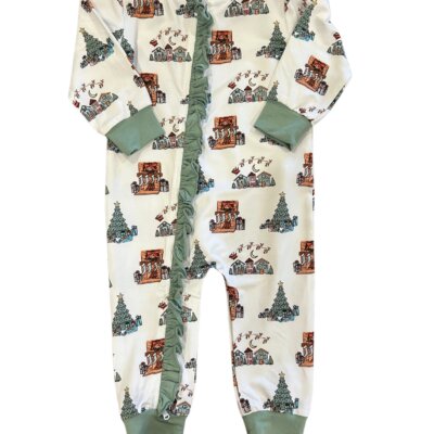Night Before Christmas Ruffle Zipper Pajama