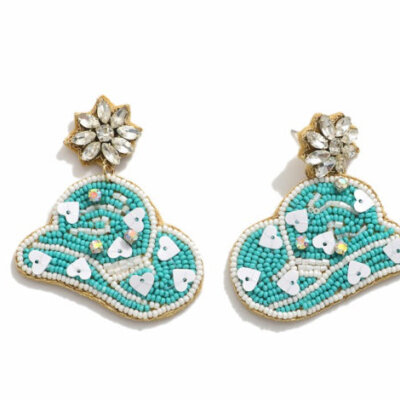 Beaded Cowboy Hat Earrings