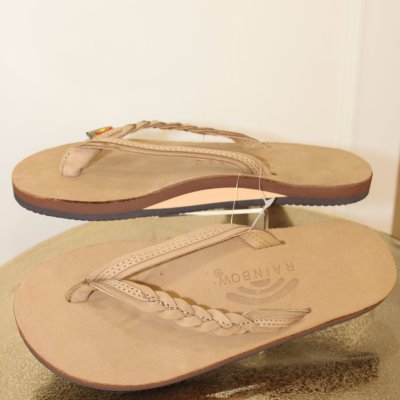 Flirty Braidy - Single Layer Premier Leather 1/2" Narrow Strap with Braid Sierra Brown