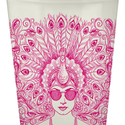 Peacock Madame 16oz Pearlized Cups