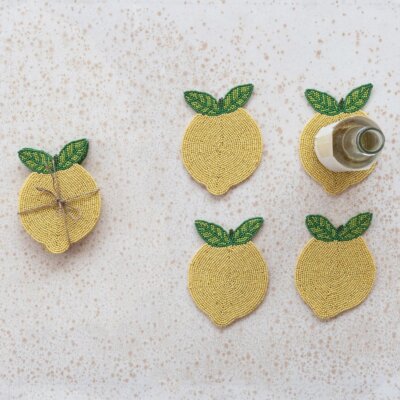 Beaded Lemon Coasters
