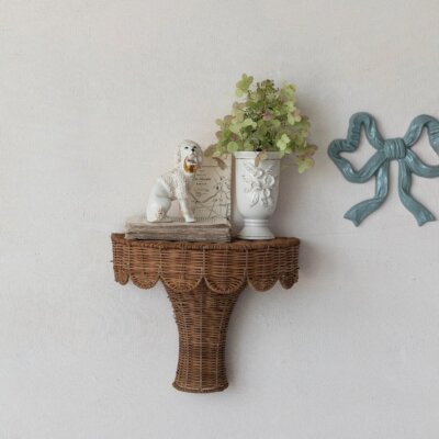 Rattan Scalloped Wall Shelf