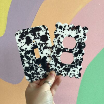 B&W Paint Splatter Outlet Covers