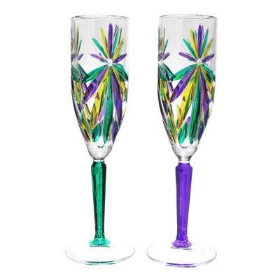 Mardi Gras Oasis Flute Champagne Glass