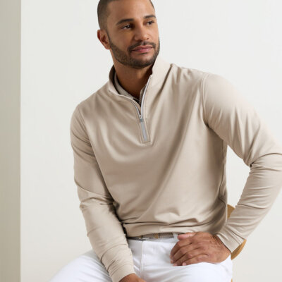Perth Mélange 1/4 Zip - Biscuit