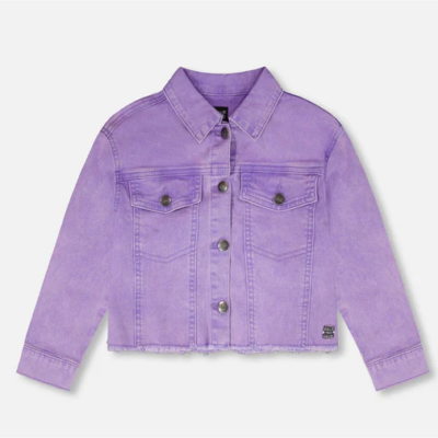 Violet Denim Jacket W/ Embroidery