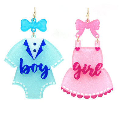 Gender Reveal Clothes Earrings