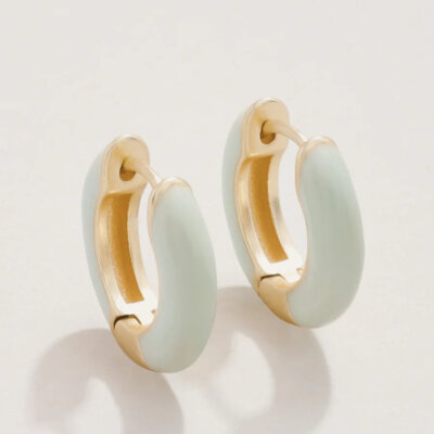 Clara Hoop Earrings 15mm Sea Foam