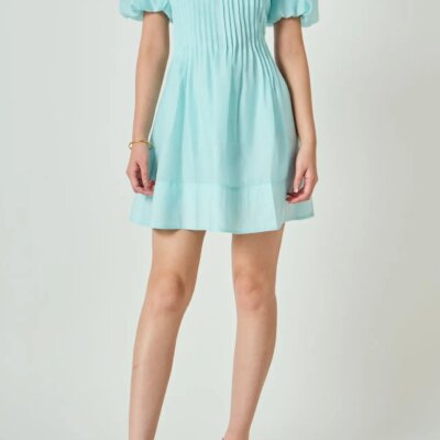 Pintuck Mini Dress