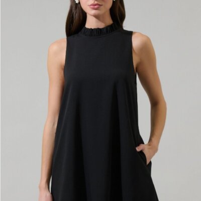 Benson Trapeze Mock Neck Mini Dress