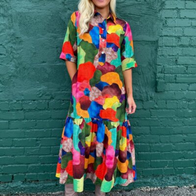 Lior Vega Multi Mosaic Dress