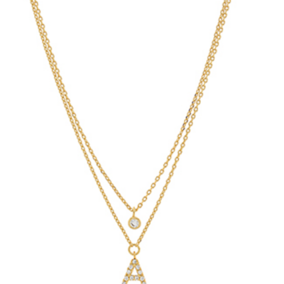 Double Chain Initial Necklace
