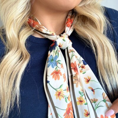 Floral Print Twilly Scarf