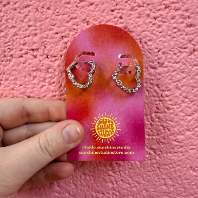 Textured Heart Earrings
