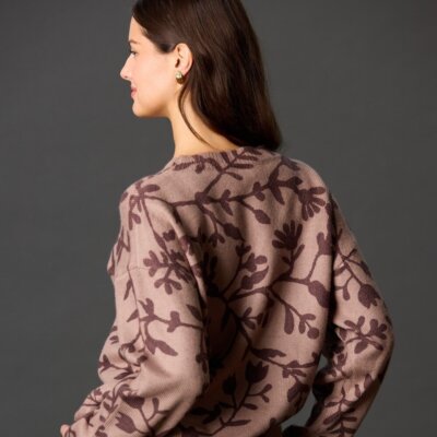 Mauve Floral Sweater
