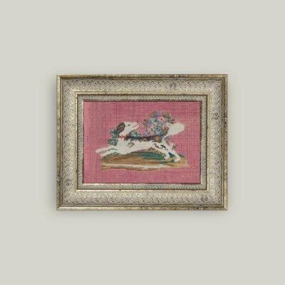 Embroidered Dog Framed Print