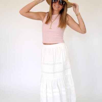 Rosie Blush Ribbed Sleeveless Tank Top – Chic Slim-Fit Essential