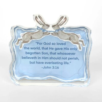 Blue John 3:16 Acrylic Scripture Block