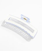 Rectangle Claw Hair Clip-White