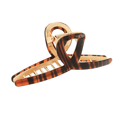 Acrylic Metal Hair Clip-Brown