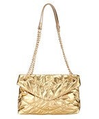 Puffy Envelope Shoulder Bag-Gold