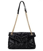 Puffy Envelope Shoulder Bag-Black