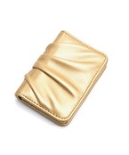 Credit Card Leather Snap Wallet-Gold