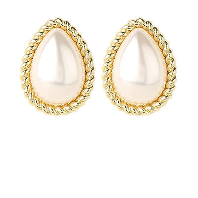 Twist Framed Pearl Earrings