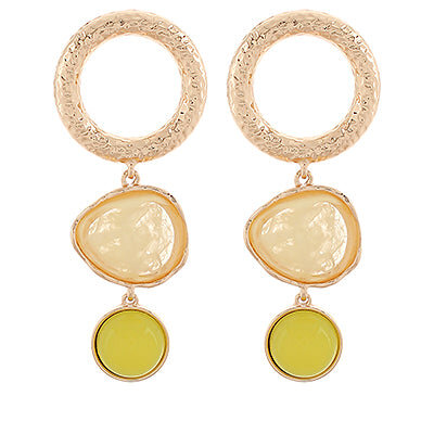 Linear Geo Resin & Ring Earrings