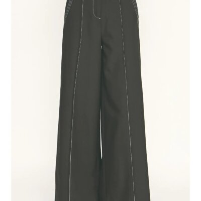Top Stitch Wide Leg Trouser
