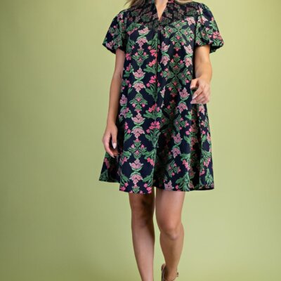 Ruffle Collar Mini Dress