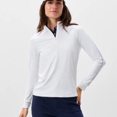 Johnnie-O Sloane Perf 1/4 Zip - White