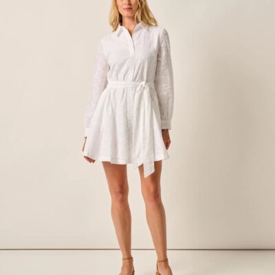 Jenna Emb Flared Shirt Dress