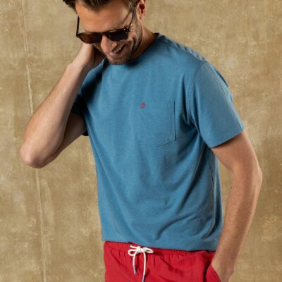 Duck Head Windward Perf T-Shirt Sunwashed Blue Heather