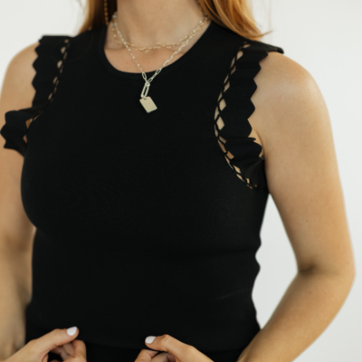 Helene Black Knit Top