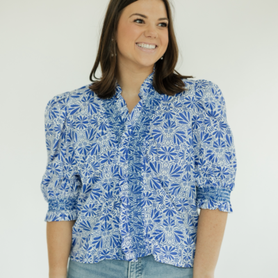 Arabella Ceramic Bloom Short Sleeve Top