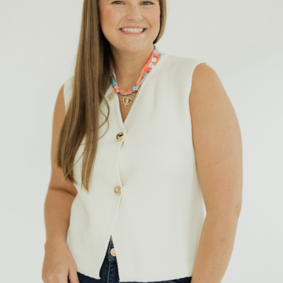Cream Sleeveless Knit Sweater Vest (S-3XL)